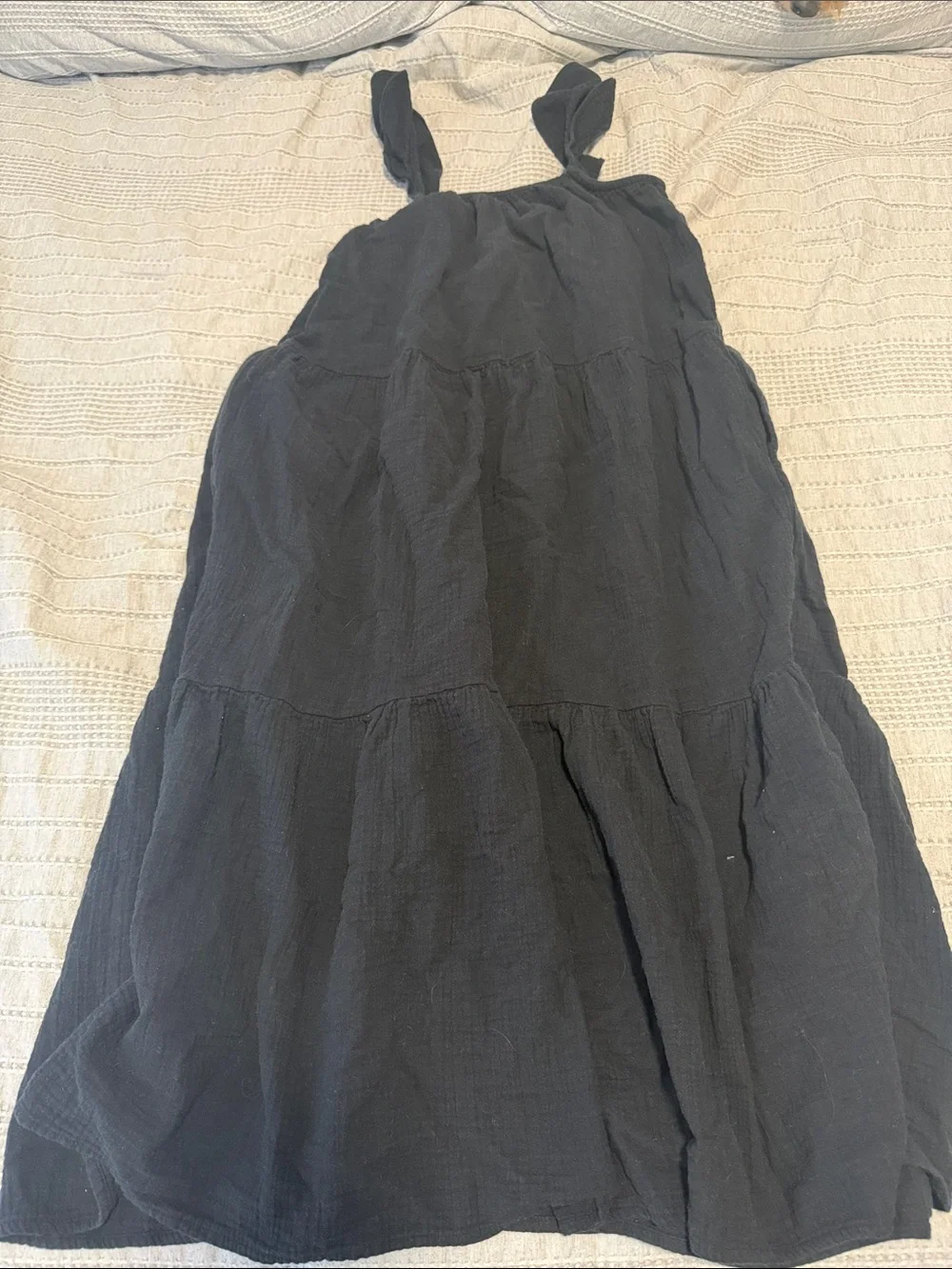 Women’s Black Tiered Cotton Dress